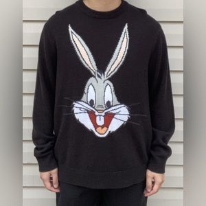 H&M Warner Bros. Bugs Bunny Black Knitted Sweater Men’s Medium